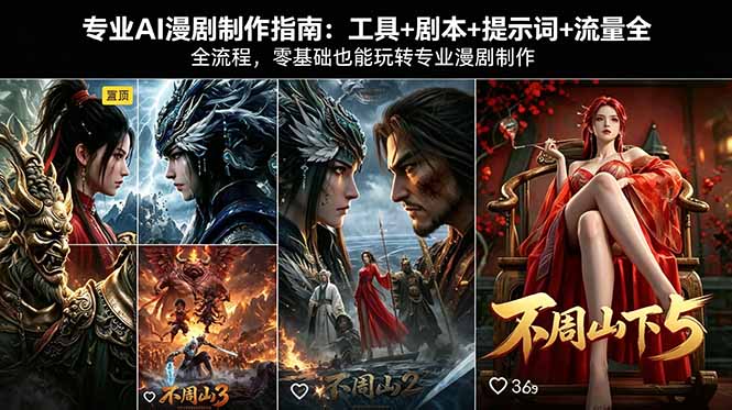 专业AI漫剧制作指南：工具+剧本+提示词+流量全流程，零基础也能玩转专业漫剧制作-xiaobairz