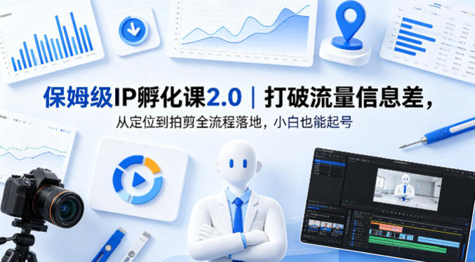 保姆级IP孵化课2.0｜打破流量信息差，从定位到拍剪全流程落地，小白也能起号-xiaobairz