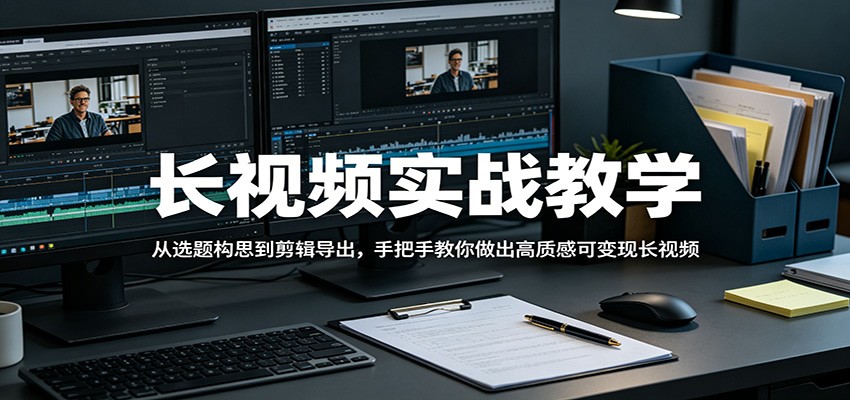 长视频实战教学,从选题构思到剪辑导出,手把手教你做出高质感可变现长视频-xiaobairz