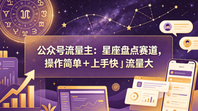 公众号流量主：星座盘点赛道，操作简单＋上手快＋流量大-xiaobairz