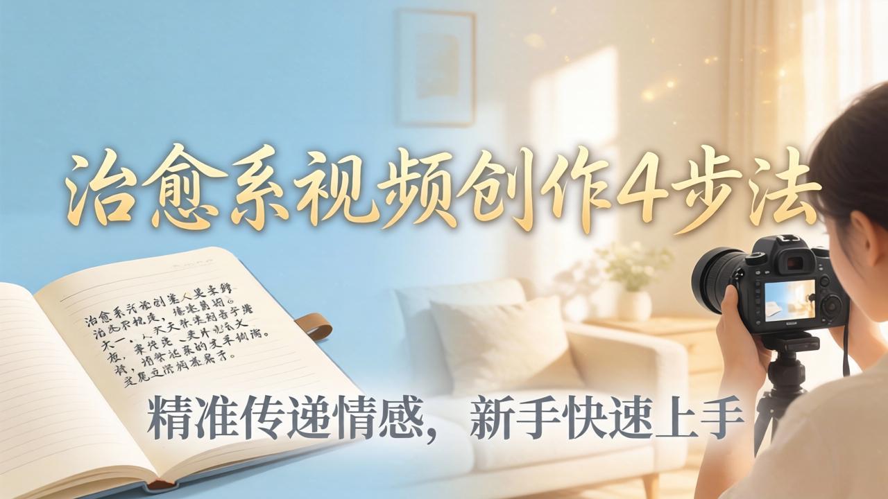 治愈系视频创作4步法：从文案打磨到画面呈现，精准传递情感，新手快速上手出优质内容-xiaobairz