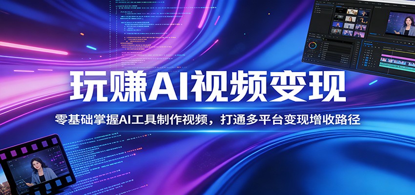 玩赚AI视频变现，零基础掌握AI具制作视频，打通多平台变现增收路径-xiaobairz