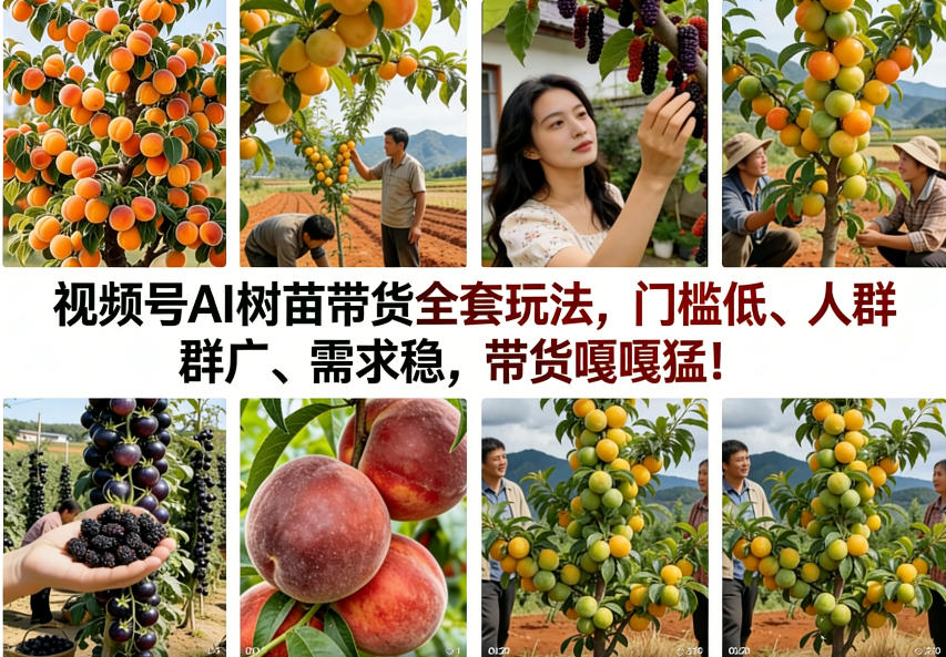 视频号AI树苗带货全套玩法，门槛低、人群广、需求稳，带货嘎嘎猛！(更新0401)-xiaobairz
