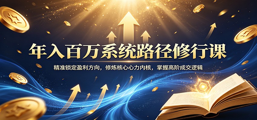 年入百万系统路径修行课：精准锁定盈利方向，修炼核心心力内核，掌握高阶成交逻辑-xiaobairz