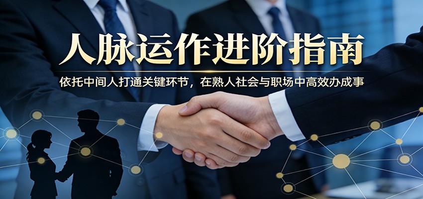 付费文章：人脉运作进阶指南，依托中间人打通关键环节，在熟人社会与职场中高效办成事-xiaobairz
