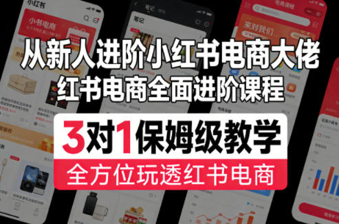 从新人进阶小红书电商大佬，红书电商全面进阶课程，3对1保姆级教学，全方位玩透红书电商-xiaobairz