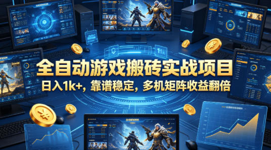 全自动游戏搬砖实战项目，日入1k+，靠谱稳定，多机矩阵收益翻倍【揭秘】-xiaobairz