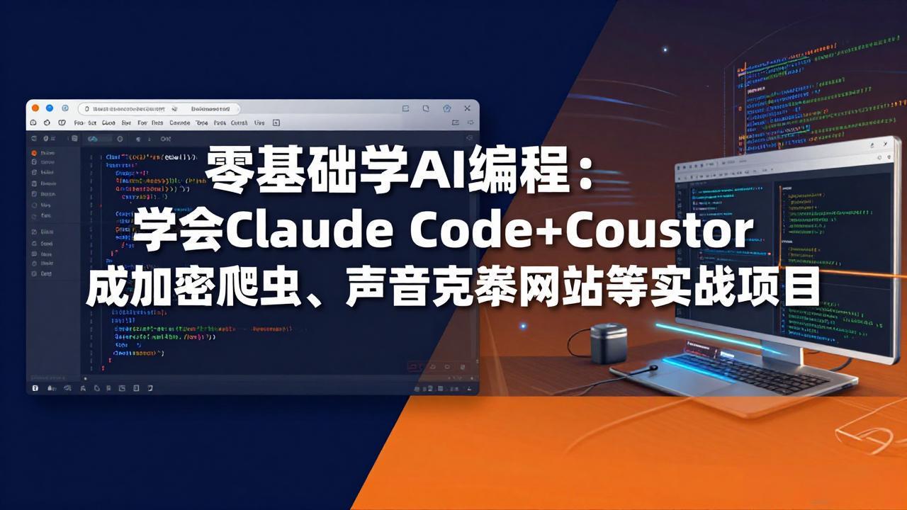 零基础学AI编程：学会Claude Code+Cursor完成加密爬虫、声音克隆网站等实战项目-xiaobairz