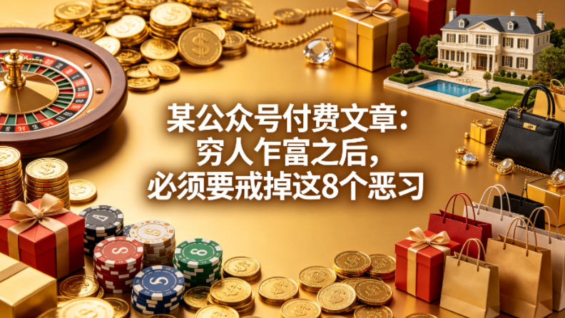 某公众号付费文章：穷人乍富之后，必须要戒掉这8个恶习-xiaobairz
