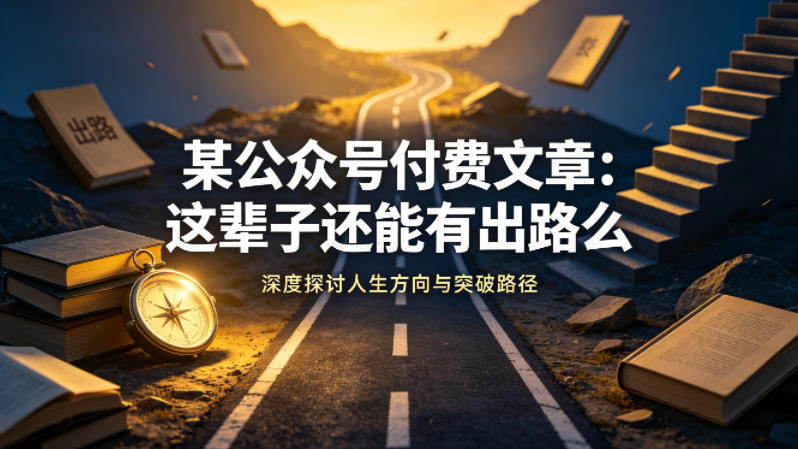 某公众号付费文章：这辈子还能有出路么-xiaobairz