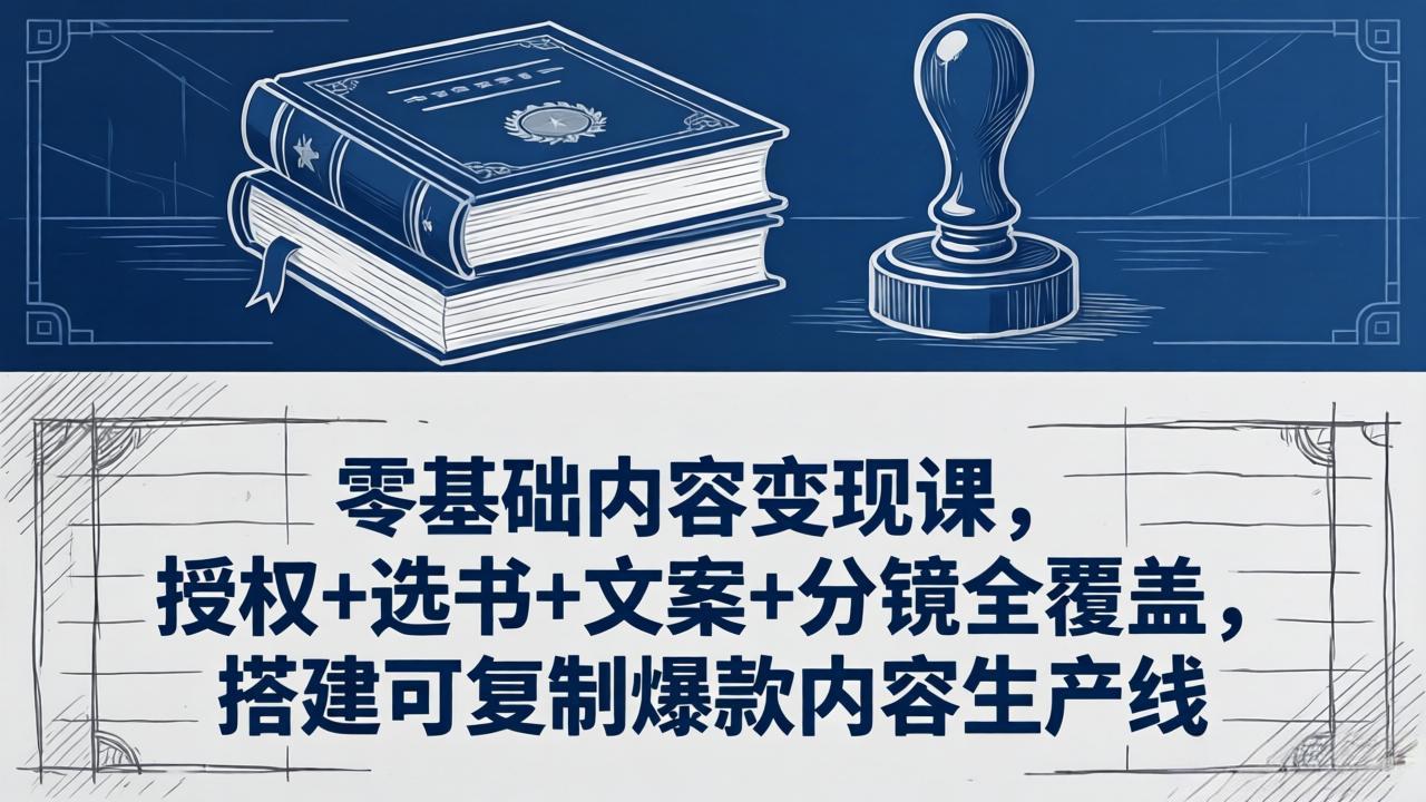 零基础内容变现课，授权+选书+文案+分镜全覆盖，搭建可复制爆款内容生产线-xiaobairz