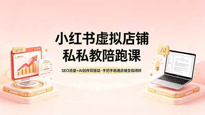 小红书虚拟店铺私教陪跑课，SEO流量+AI创作双驱动，手把手跑通店铺变现闭环-xiaobairz