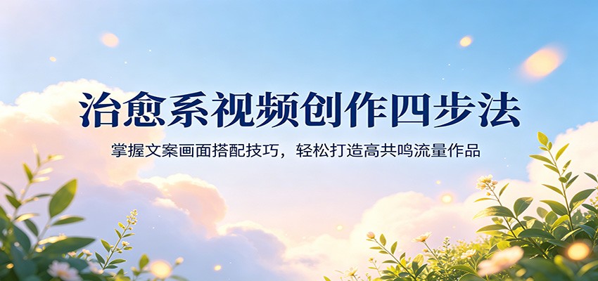 治愈系视频创作四步法：掌握文案画面搭配技巧，轻松打造高共鸣流量作品-xiaobairz