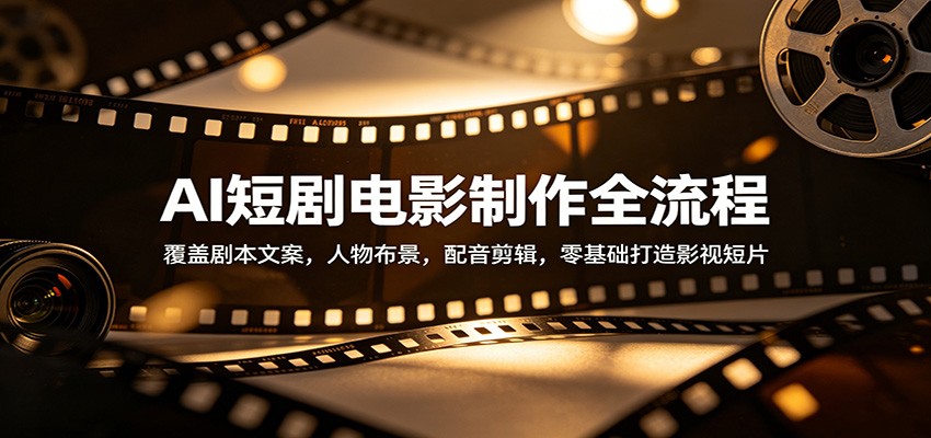 AI短剧电影制作全流程：覆盖剧本文案，人物布景，配音剪辑，零基础打造影视短片-xiaobairz
