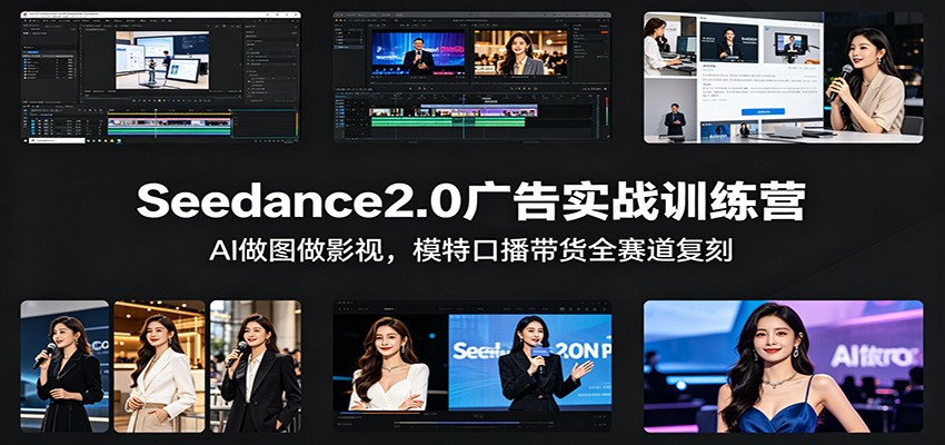 Seedance2.0广告实战训练营：AI做图做影视，模特口播带货全赛道复刻-xiaobairz