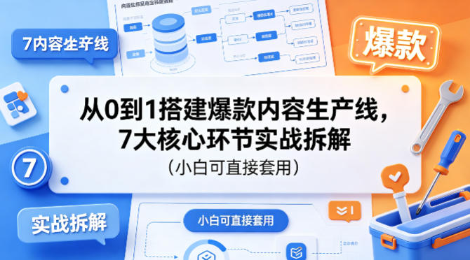 从0到1搭建爆款内容生产线，7大核心环节实战拆解(小白可直接套用)-xiaobairz