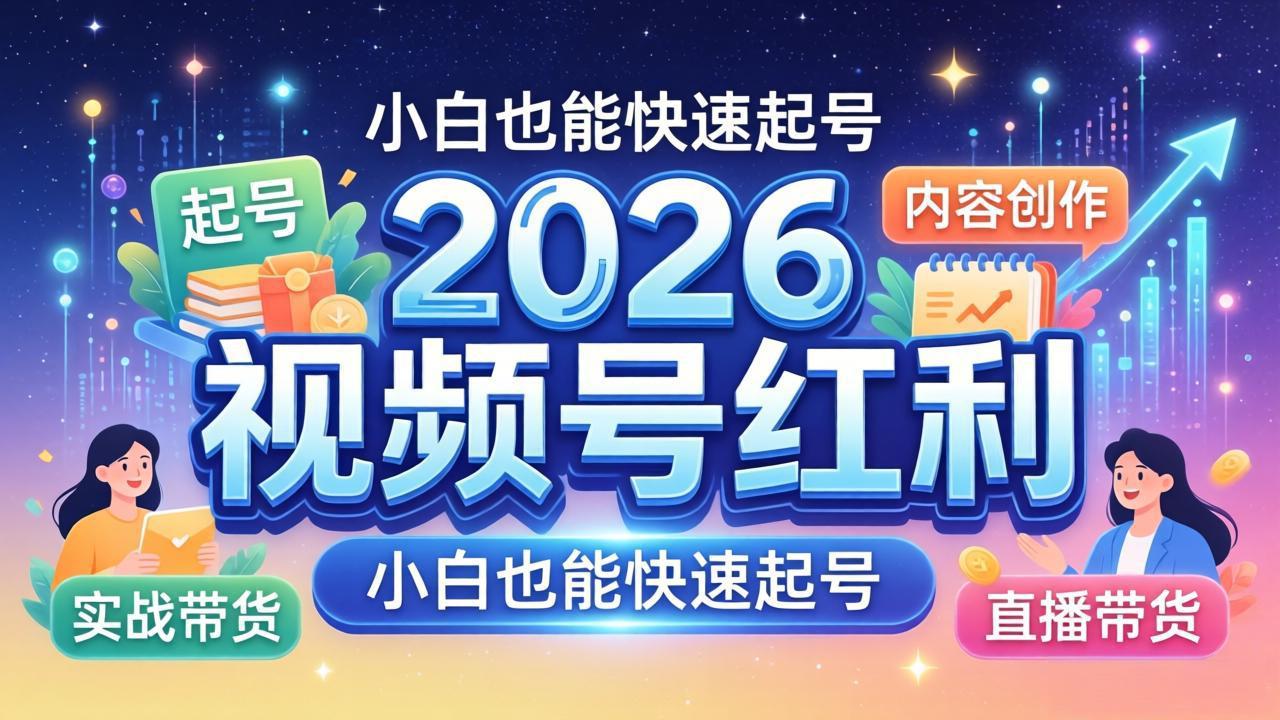 2026视频号红利实战营，大佬亲授起号、内容、直播、IP、投流、私域、矩阵全套落地打法-xiaobairz