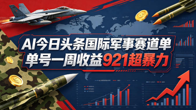 AI今日头条国际军事赛道，单号一周收益921，超暴力-xiaobairz