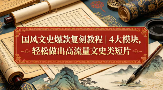 国风文史爆款复刻教程｜4大模块，轻松做出高流量文史类短片-xiaobairz
