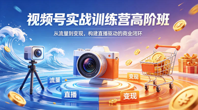 视频号实战训练营高阶班，从流量到变现，构建直播驱动的商业闭环(26年4月)-xiaobairz