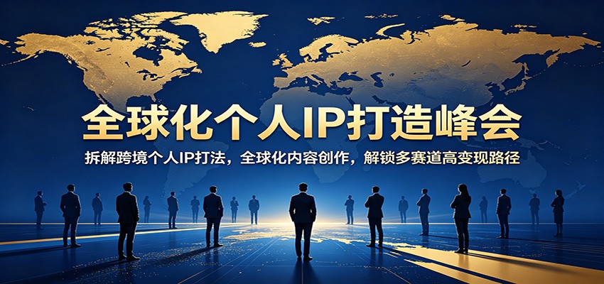 全球化个人IP打造峰会：拆解跨境个人IP打法，全球化内容创作，解锁多赛道高变现路径-xiaobairz