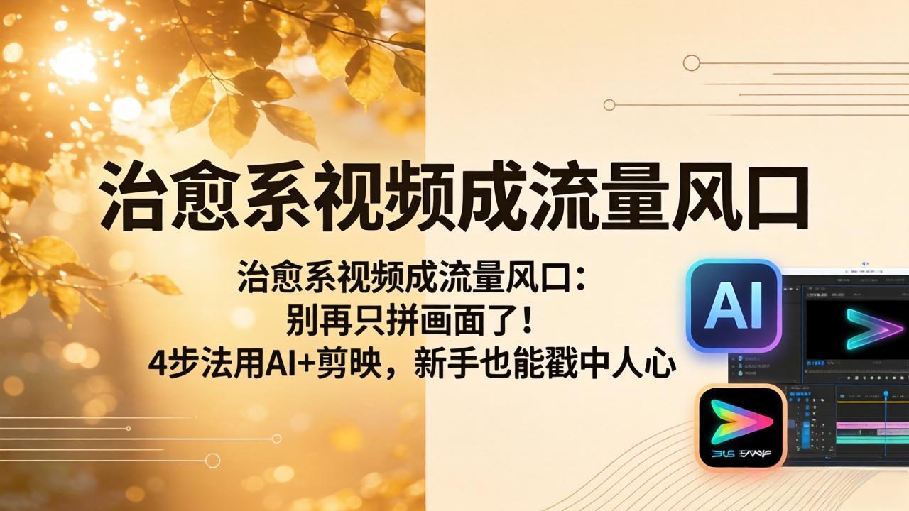 治愈系视频成流量风口：别再只拼画面了！4步法用AI+剪映，新手也能戳中人心-xiaobairz