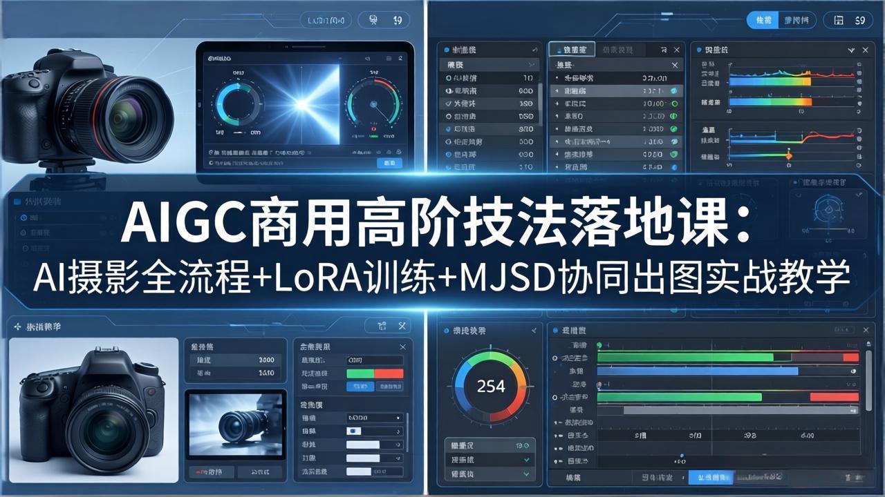 AIGC商用高阶技法落地课：AI摄影全流程+LoRA训练+MJSD协同出图实战教学-xiaobairz