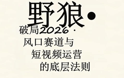 野狼团队·多平台实操运营课，覆盖AI口播、服装、好物、漫剪等热门玩法(更新4月29日)-xiaobairz