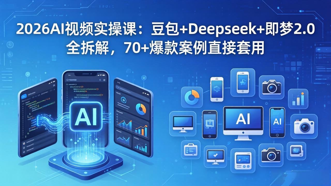 2026AI视频实操课：豆包+Deepseek+即梦2.0全拆解，70+爆款案例直接套用-xiaobairz
