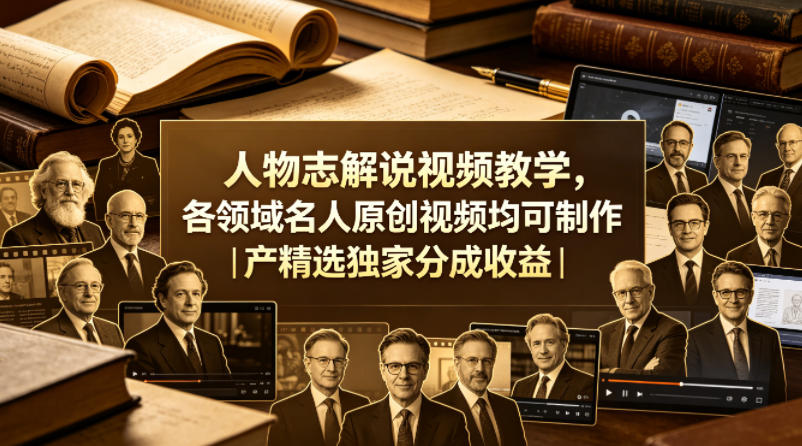 人物志解说视频教学，各领域名人原创视频均可制作丨精选独家分成收益(更新0430)-xiaobairz