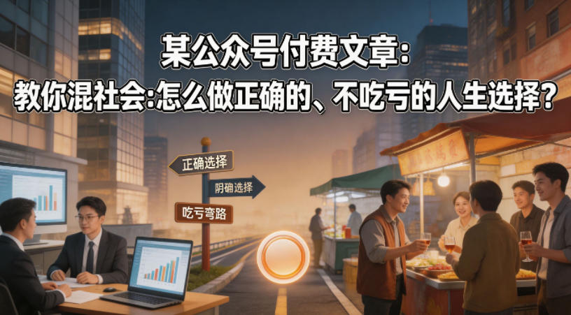 某公众号付费文章：教你混社会：怎么做正确的、不吃亏的人生选择？-xiaobairz