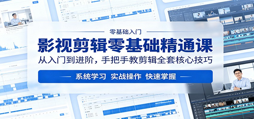 影视剪辑零基础精通课：从入门到进阶，手把手教剪辑全套核心技巧-xiaobairz