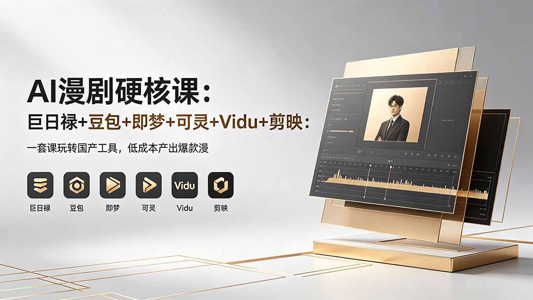 AI漫剧硬核课：巨日禄+豆包+即梦+可灵+Vidu+剪映：一套课玩转国产工具，低成本产出爆款漫剧-xiaobairz