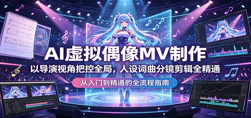 AI虚拟偶像MV制作：以导演视角把控全局，人设词曲分镜剪辑全精通-xiaobairz