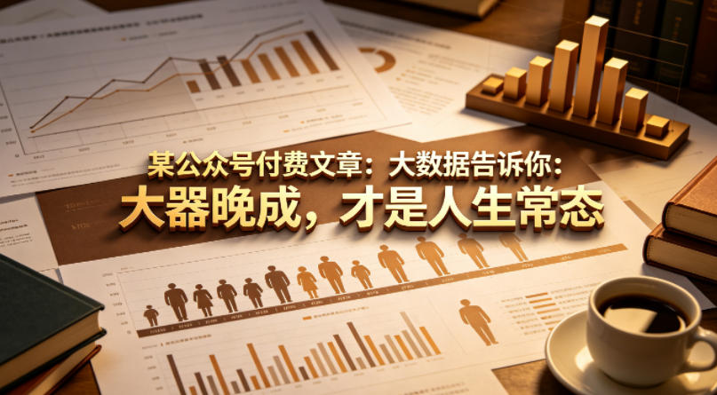 某公众号付费文章：大数据告诉你：大器晚成，才是人生常态-xiaobairz