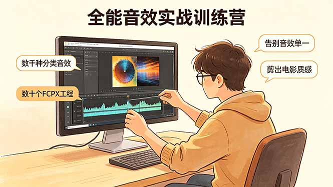 全能音效实战训练营：数千种分类音效+数十个FCPX工程，告别音效单一，剪出电影质感-xiaobairz