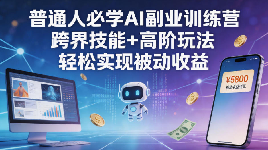 普通人必学AI副业训练营跨界技能+高阶玩法轻松实现被动收益-xiaobairz