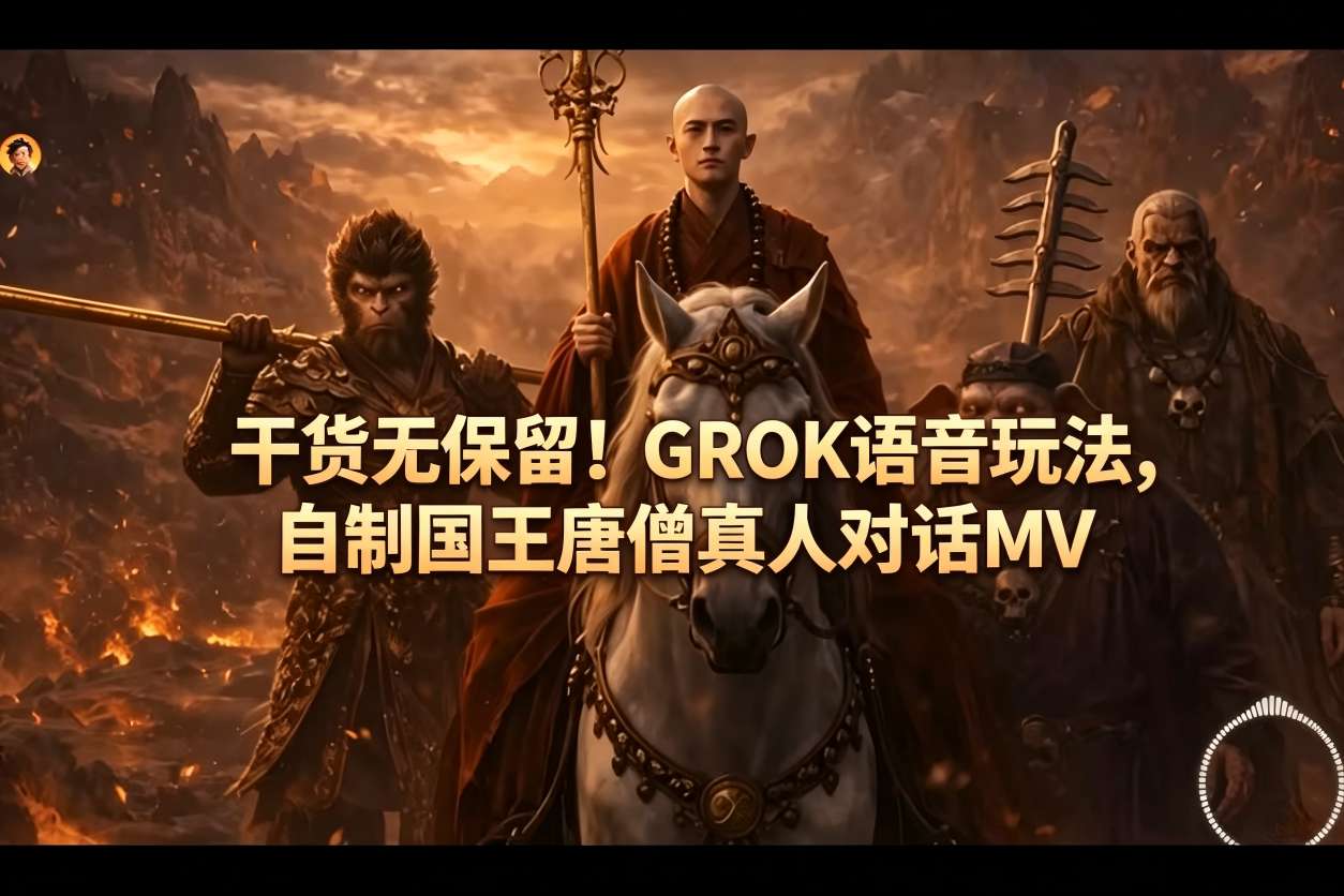 干货无保留！GROK语音玩法，自制国王唐僧真人对话MV-xiaobairz