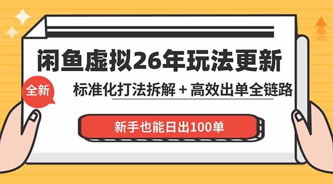 闲鱼虚拟从0到1系统化运营课程：标准化打法拆解 + 高效出单全链路教学，新手也能日出100单-xiaobairz