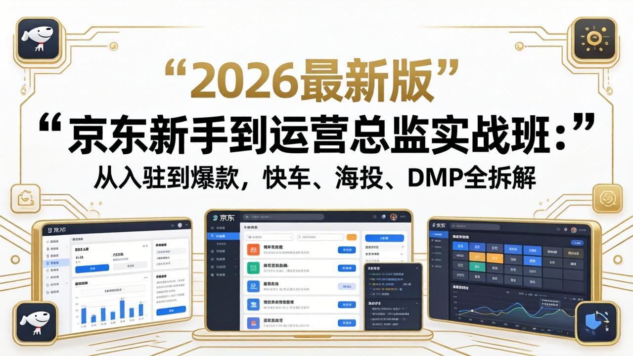 京东新手到运营总监实战班：从入驻到爆款，快车、海投、DMP全拆解，2026最新版-xiaobairz