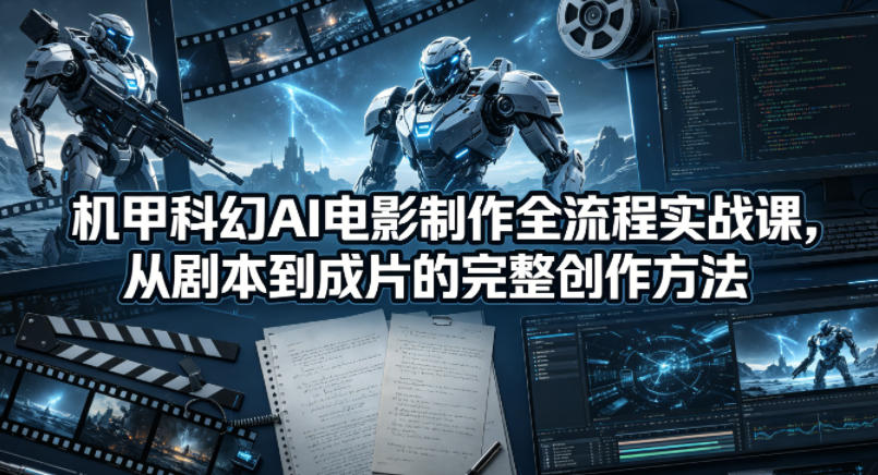 机甲科幻AI电影制作全流程实战课，从剧本到成片的完整创作方法-xiaobairz