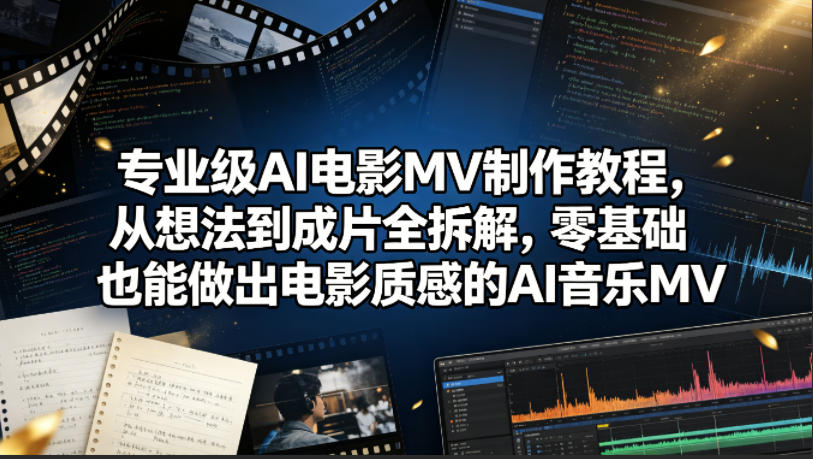 专业级AI电影MV制作教程，从想法到成片全拆解，零基础也能做出电影质感的AI音乐MV-xiaobairz