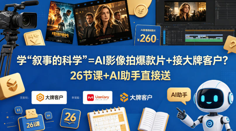 学《叙事的科学》=AI影像拍爆款片+接大牌客户？26节课+AI助手直接送【原创双语字幕】-xiaobairz