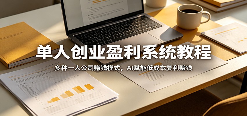 单人创业盈利系统教程：多种一人公司赚钱模式，AI赋能低成本复利赚钱-xiaobairz