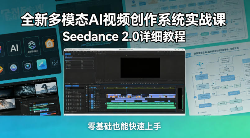 全新多模态AI视频创作系统实战课，Seedance 2.0详细教程，零基础也能快速上手-xiaobairz