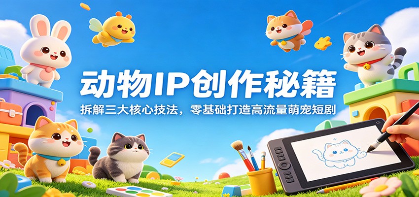 动物IP创作秘籍：拆解三大核心技法，零基础打造高流量萌宠短剧-xiaobairz