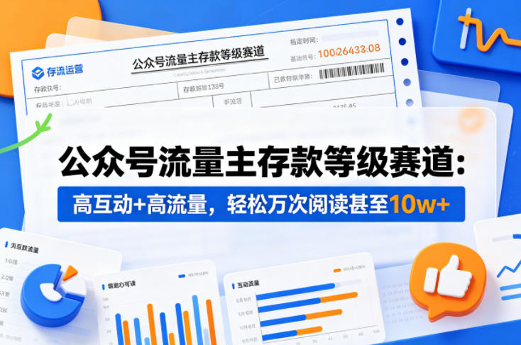 公众号流量主之存款等级赛道，高互动+高流量，轻松达到万次阅读，甚至10w+-xiaobairz