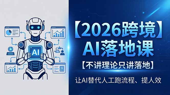 2026跨境AI落地课，不讲理论只讲落地，让AI替代人工跑流程、提人效-xiaobairz
