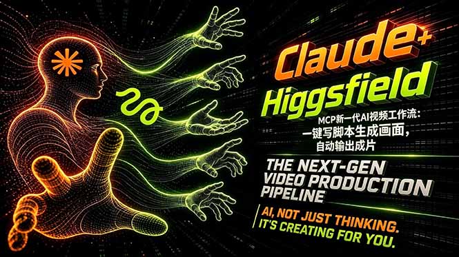 Claude+Higgsfield MCP新一代AI视频工作流：一键写脚本生成画面，自动输出成片-xiaobairz