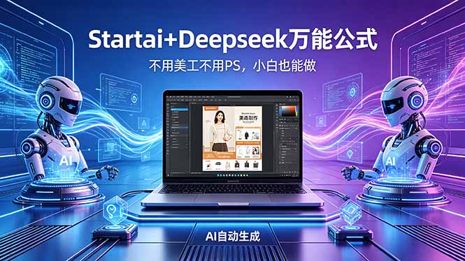 AI自动做电商详情页：Startai+Deepseek万能公式，不用美工不用PS，小白也能做-xiaobairz
